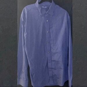 Men's Large Gap Blue Striped Button Down Dress Shirt